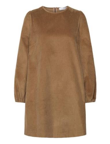 Slfjenny Ls O-Neck Corduroy Dress D2 Selected Femme Brown