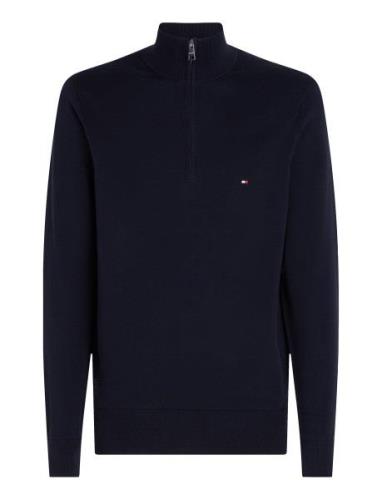 Essential Cotton Zip Mock Tommy Hilfiger Navy