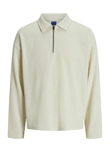 Jorrick Plisse Sweat Zip Split Polo Ln Jack & J S White