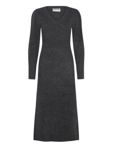 Vmangalina Ls V-Neck 7/8 Knit Dress Vma Vero Moda Grey