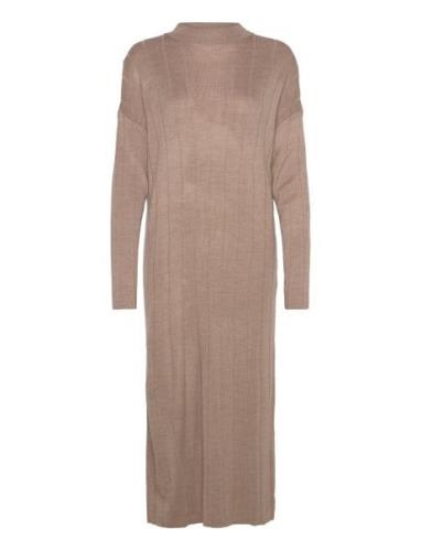 Onltess Ls Highneck Midi Dress Knt ONLY Beige