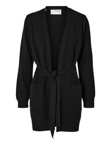 Slfkamma Ls Knit Wrap Cardigan Noos Selected Femme Black