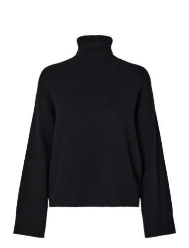 Slfkamma Ls Knit Roll Neck Noos Selected Femme Black