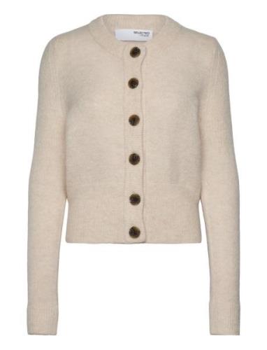 Slfsia Ras Ls Knit Cardigan Noos Selected Femme Cream