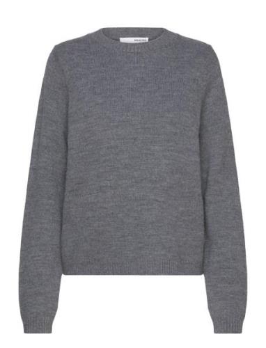 Slfana Ls Knit O-Neck Noos Selected Femme Grey