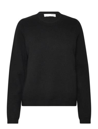 Slfana Ls Knit O-Neck Noos Selected Femme Black