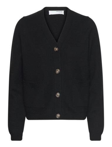 Slfana Ls Knit Wool Cardigan Noos Selected Femme Black