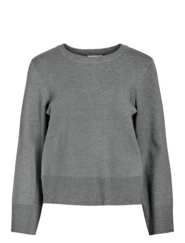 Vicassie O-Neck L/S Knit Top - Noos Vila Grey