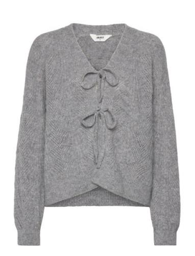 Objflora Re L/S Knit Cardigan Noos Object Grey