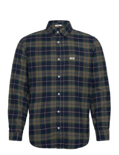 1 Pkt Flannel Shirt Wrangler Green