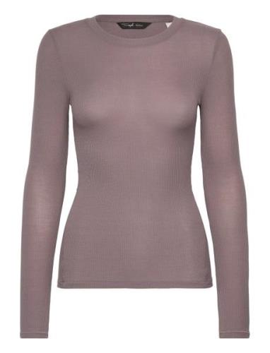 Beauty Layers Top Lsl Crew Neck Triumph Grey