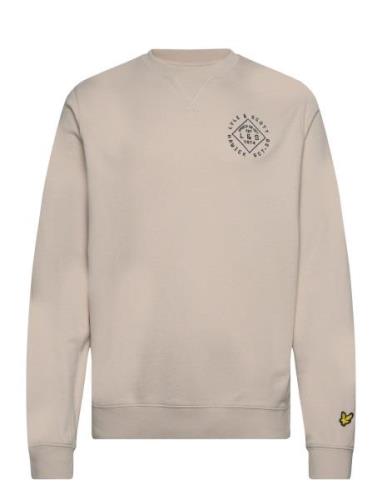 Stamp Crew Neck Sweatshirt Lyle & Scott Beige