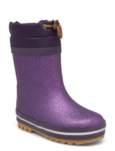 Short Winter Wellies - Glitter Mikk-line Purple