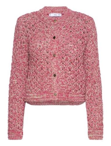 Lurex Openwork Cardigan Mango Pink