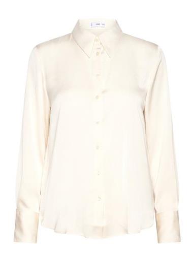 Satin Finish Flowy Shirt Mango White