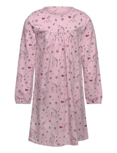 Nightdress Ls Aop Minymo Pink