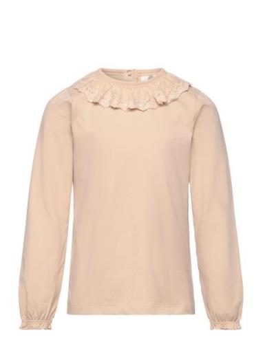 T-Shirt Ls Collar En Fant Beige