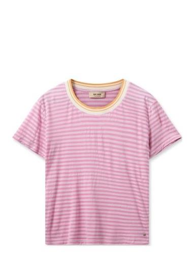 Mmphila O-Ss Stripe Tee MOS MOSH Pink