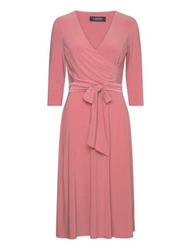 Surplice Jersey Dress Lauren Ralph Lauren Pink