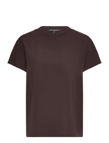 Crepe Light Crew Neck Top French Connection Brown