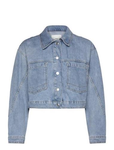 Pocketed Denim Jacket Mango Blue