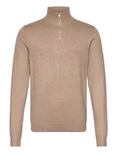 Ecovero Half Zip L/S Knit Lindbergh Beige