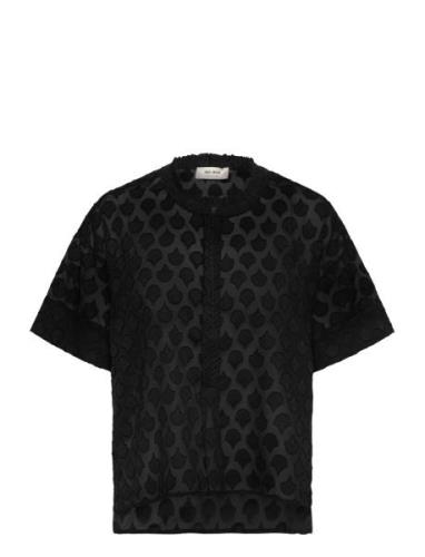 Mmtoba Jacquard Voile Blouse MOS MOSH Black