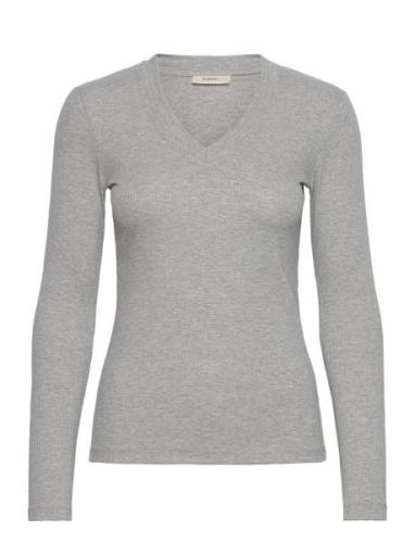 Dagnaiw Melange V-Neck Ls InWear Grey