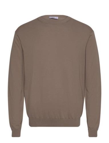 100% Cotton Fine-Knit Sweater Mango Brown