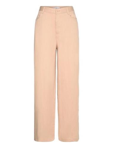 Flowy Straight-Fit Trousers Mango Beige