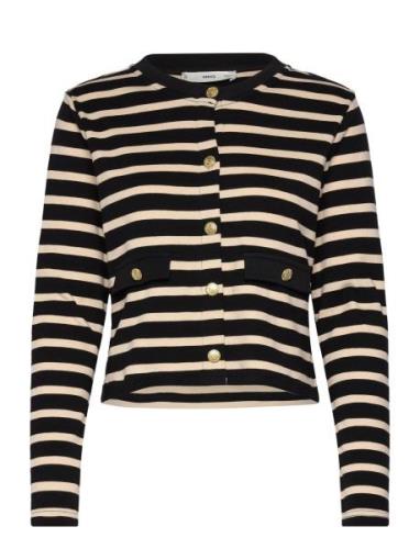 Striped Cardigan With Buttons Mango Black