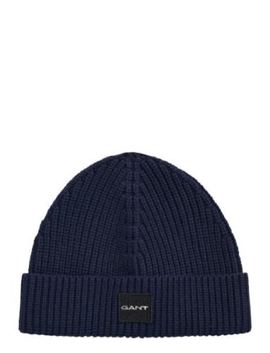 Unisex. Cotton Rib Knit Beanie GANT Navy