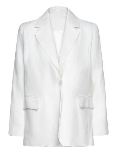 Vera Fitted Linen Blazer Malina White