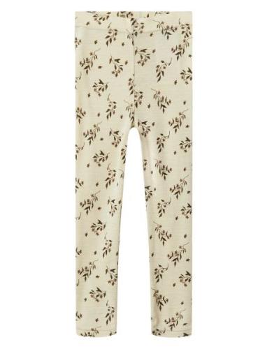 Nmfnimo Slim Leggings Aop Lil Lil'Atelier Cream