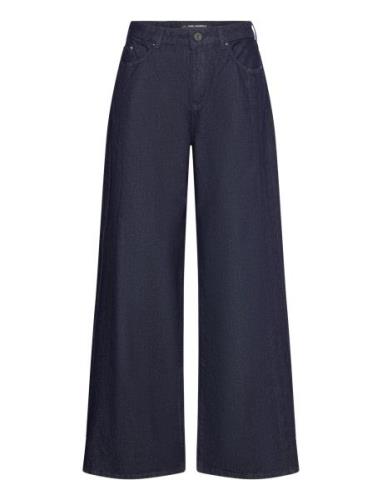 Mid Rise Wide Leg Denim Pants Karl Lagerfeld Blue