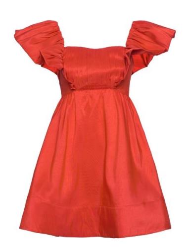 Bree Frill Detailed Mini Dress Malina Red