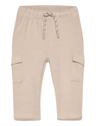 Cotton Jogger Cargo Trousers Mango Beige