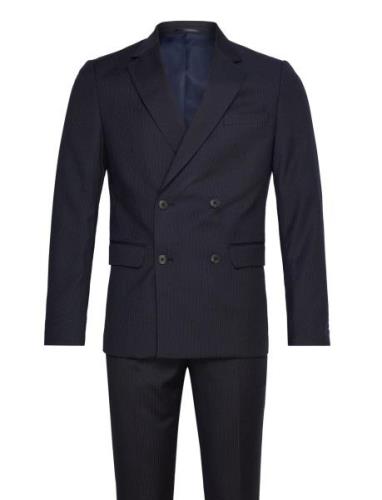 Narrow Striped Db Mens Suit Lindbergh Navy