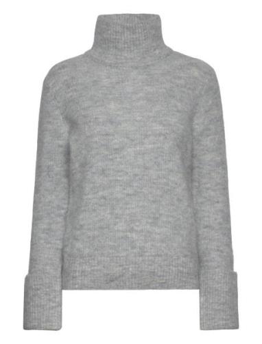 Slfsia Ras Ls Knit High Neck Selected Femme Grey