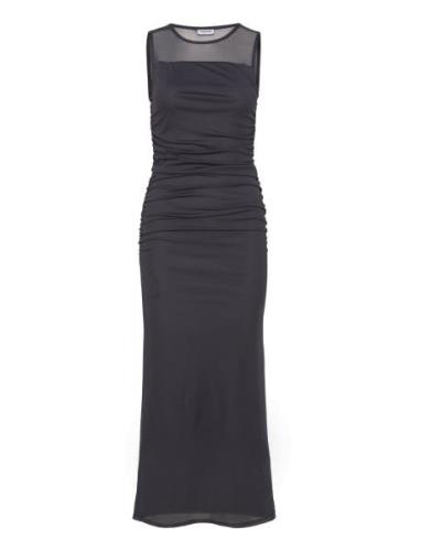 Nmcillian S/L Rouching Mesh Dress Fwd NOISY MAY Navy