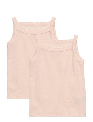 Rib Jersey 2-Pack Strap Tops Copenhagen Colors Pink