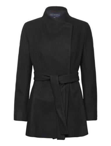 Platform Felt Crossover Coat French Connection Black