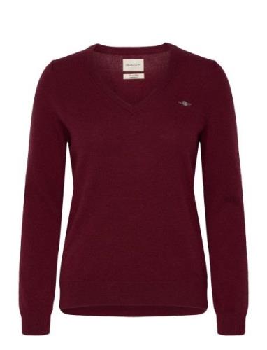 Extrafine Lambswool V-Neck GANT Burgundy