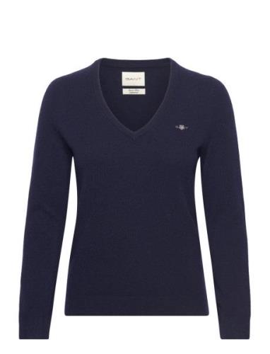 Extrafine Lambswool V-Neck GANT Navy