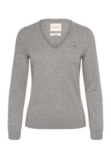 Extrafine Lambswool V-Neck GANT Grey