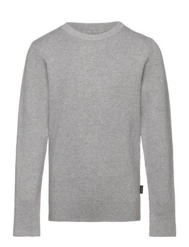 Jprblamilano Stitch Knit Crew Neck Jnr Jack & J S Grey