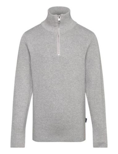 Jprblamilano Stitch Knit Half Zip Jnr Jack & J S Grey