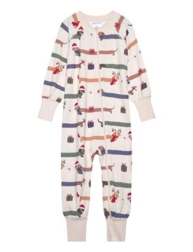 Bamboo Two Way Zip Pyjamas Geggamoja Cream