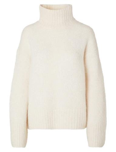 Slfgabella Ls Knit High-Neck Noos Selected Femme Cream