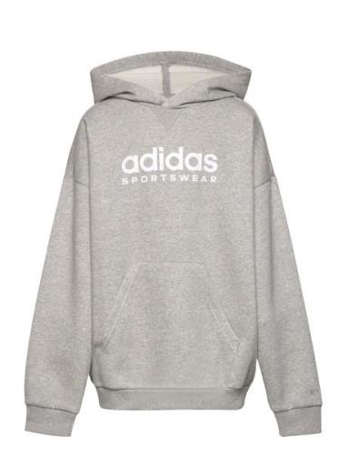 Fleece Hoodie Kids Adidas Sportswear Grey